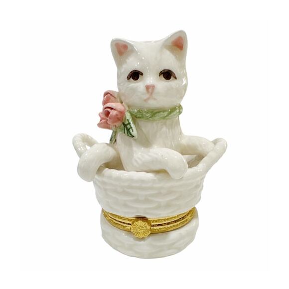 Vintage Mud Pie Kitten Surprise Trinket Box - Picture 1 of 10